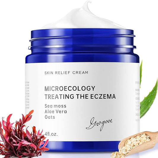 Natural Soothing Eczema Cream With Sea Moss Aloe Vera Oats for Multiple Skin Types Comfort Moisture Hydrate Eczema Cream for Dry Skin 4FL Oz