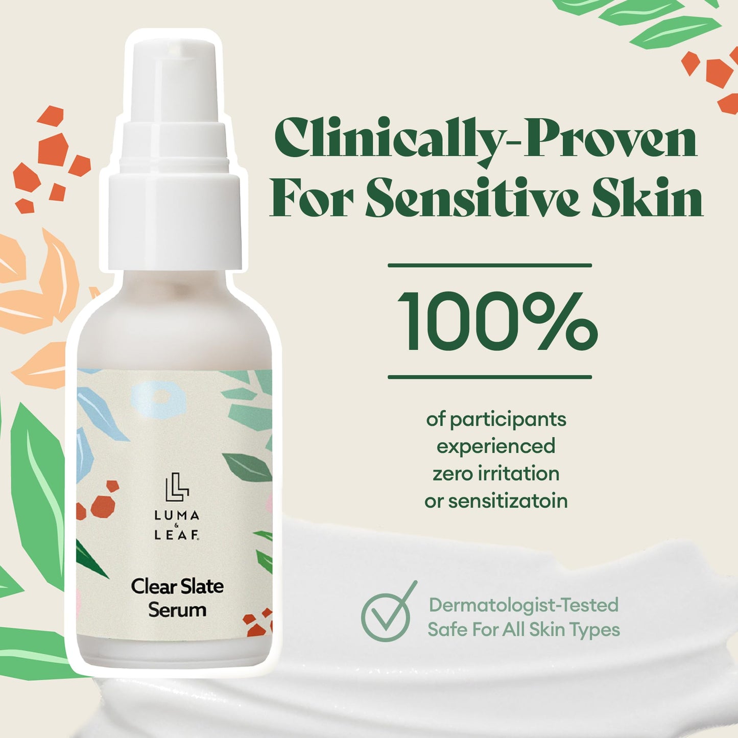 LUMA & LEAF Clear Slate Niacinamide Serum for Face – Redness & Acne Relief with Bakuchiol & Aloe Vera – Hydrating Vegan Daily Face Serum for Oily & Combination Skin