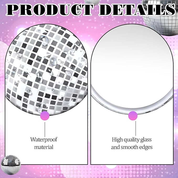 24 Pcs Disco Ball Compact Mirror Bulk 2.7 Inch Vintage Round Pocket Mirrors for Purse Makeup Mini Mirror for Women Disco Party Supply Travel Daily (Silver)