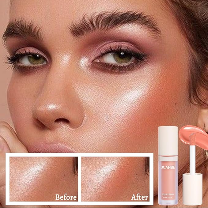 UCANBE Liquid Matte Blush Makeup for Cheeks, Highly Pigmented, Long Lasting, Anti-scratch, Natural-Looking, Daily Use Makeup Blush Suitable for Women Girls(03 Guava)