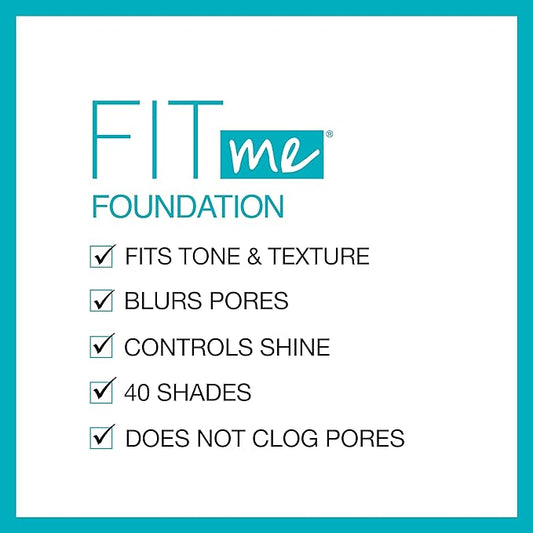 Maybelline Fit Me Matte + Poreless Liquid Foundation + Fit Me Mattifying Primer Makeup Bundle, Includes 1 Foundation in Classic Ivory and 1 Primer