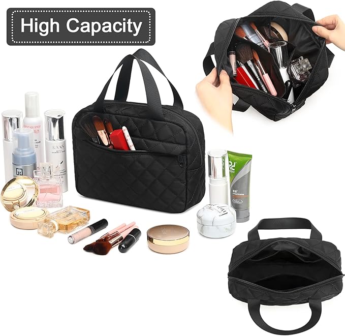 Makeup Bag for Women Cosmetic Bag Large Make Up Organizer Travel Toiletry Bags Waterproof Zipper Tote Pouch Purse for Girls