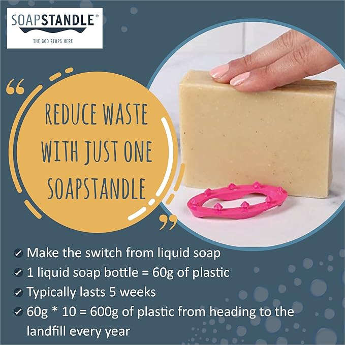 Bar Soap Gripper No Goo or Mess Soap Holder for Bath and Showers 2 Pack, Pink