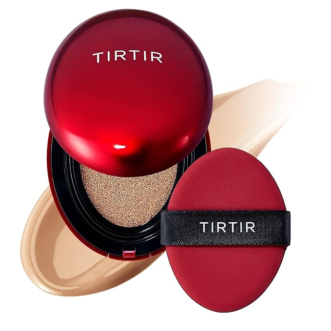 TIRTIR Mask Fit Red Cushion Foundation | Full coverage, Weightless, Skin fit, Satin Glow Finish, Korean Makeup, beauty, Tattoo cover up, Buildable (#33N Macchiato, 0.63 Fl Oz)