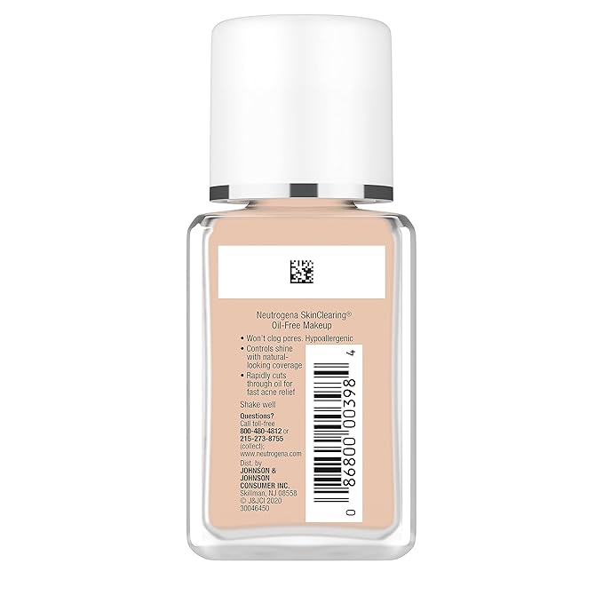 Neutrogena SkinClearing Oil-Free Makeup, Soft Beige 50, 1 Fl. Oz (Pack of 1)