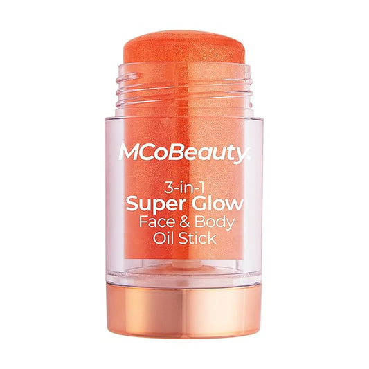 MCoBeauty 3-in-1 Super Glow Face & Body Oil Stick, Bronze, Long Wearing and Non-Sticky, Vegan, Cruelty Free Cosmetics