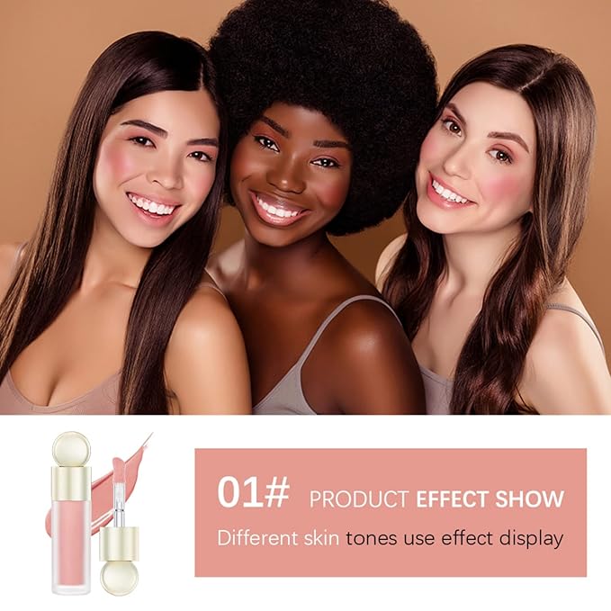 Liquid Blush, Matte Liquid Cream Makeup Dual Use for Cheeks and Lips, Long-Lasting, Smudge Proof, Moisturizing Face Blush Stick for Cheek, Pink Lip gloss for Girl