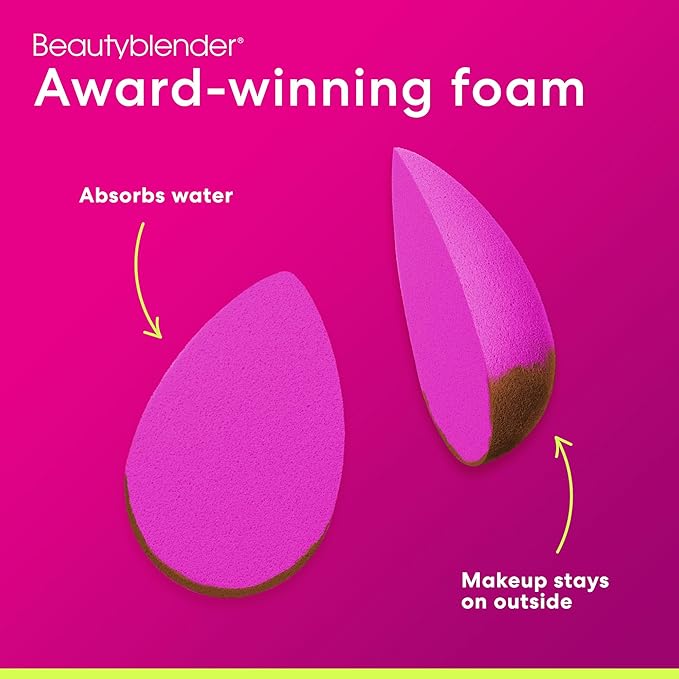 Beautyblender® | Electric Violet Beauty Blender Makeup Sponge, Super-Soft Foam Easily Blends Foundations, Powders & Creams, Made in USA, Reusable, Washable, Streak Free Application, Vegan