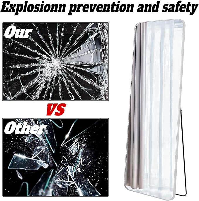 57x20 Door Hanging Full Length Mirror, Floor Stand (Height 5.7ft just Body in1.3ft) Wall Mounted Metal Frame Rectangle Dressing Mirrors for Bedroom Room 57 inch Silver