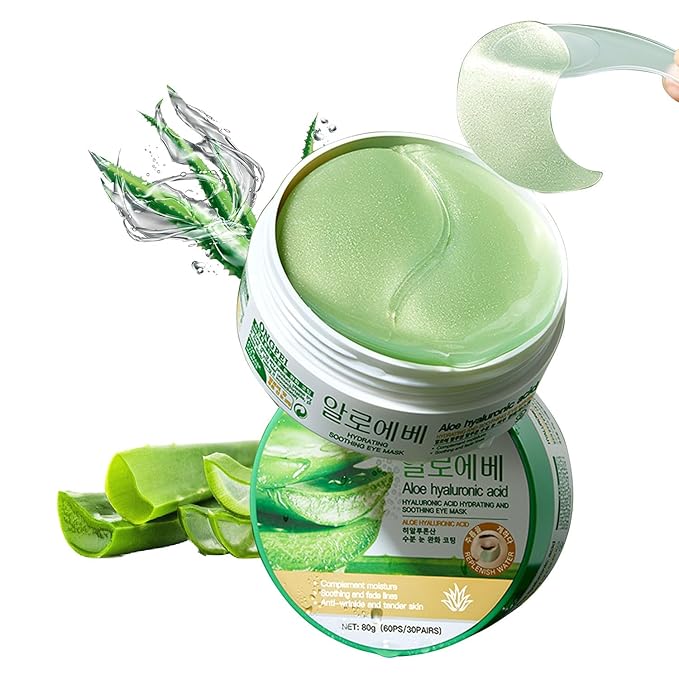 Aloe Vera Under Eye Mask, 60PCS Under Eye Patches for Dark Circles and Puffiness, Reduce Wrinkles and Fine Lines Undereye Patches