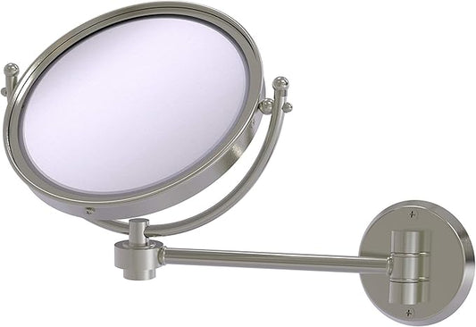 Allied Brass WM-5/5X 8 Inch Wall Mounted 5X Magnification Make-Up Mirror, Satin Nickel