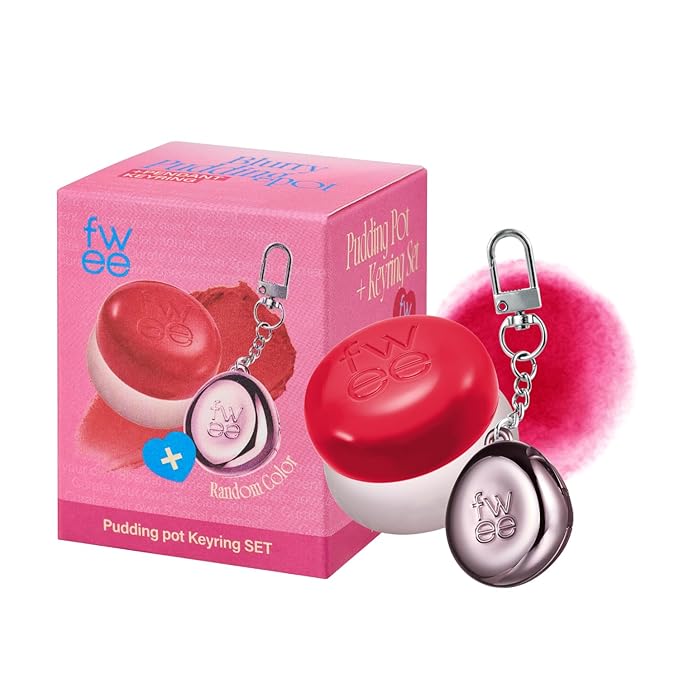 Blurry Pudding Pot + Keychain SET | Airbrushed Blush & Lip, Buildable Pigment, Long-lasting, Lightweight, Easy to Blend, Natural Soft Matte Finish Makeup – Mule (Pink Red) | 0.17 oz