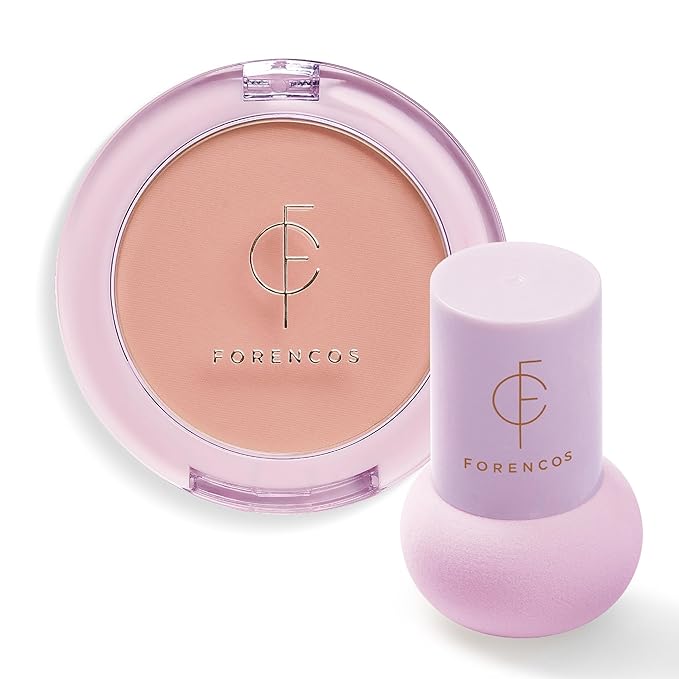 FORENCOS Matte Blush Set (Puff Included), Long Lasting Korean Blush Power, Zero Sebum Shine, Flawless Finish, Easy Blending, Lightweight & No Cakey Residue (PURE SUNSHINE)