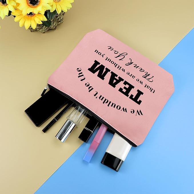 Boss Leader Appreciation Makeup Bag for Women Employee Manager Supervisor Coach Thank You Cosmetic Bag Colleague Leaving Boss Day Birthday Thanksgiving Gift Oxford Cloth Travel Pouch