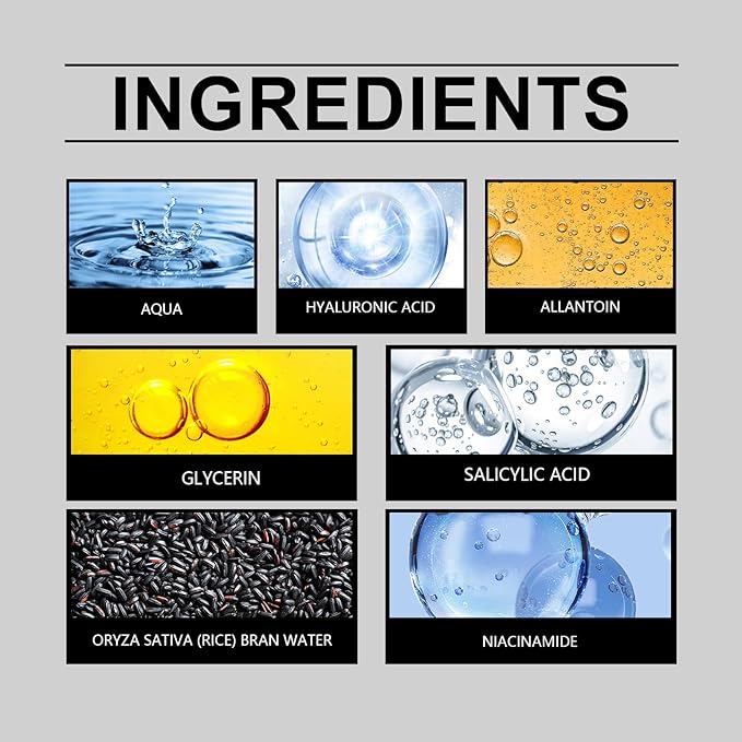 Black Rice Exfoliant Ampoule, Rice Ampoule Duo Exfoliating Solution,Soft Exfoliating Face and Body Scrub Dead Skin Cells Remover for All Skin Types. (Black)