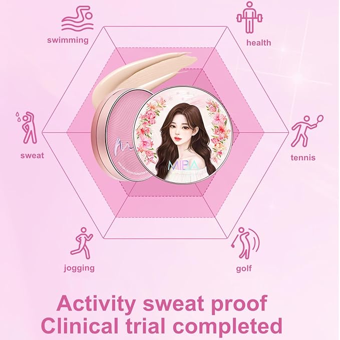 MIBA Ion Calcium Foundation Double Cushion Glow 25 g / 0.88 oz Big Cushion SEASON 3. Long Lasting Cover Effect. Moisture glow. Skin tightening relief. Smooth adhesion. (#23 Rosy Beige Refill)