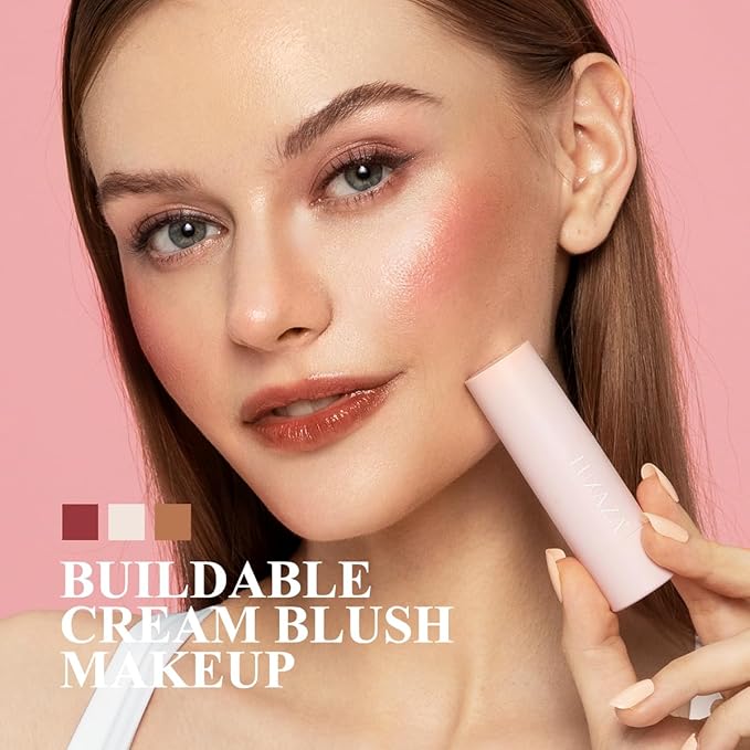 3PCS Cream Blush Contour Highlighter Bronzer Stick Makeup Set for Girls and Women #HCB6 Dark