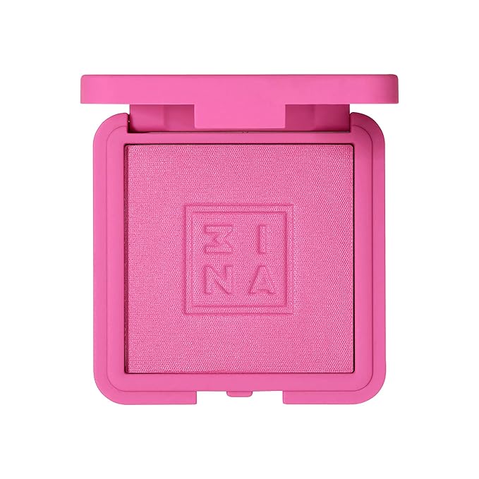 3INA The Blush 371 - Natural, Light Mineral Powder Blush For Sensitive Skin - Blendable, Buildable Rouge To Give Skin A Pigmented, Dewy Glow - Vegan, Cruelty Free, Eco Friendly Blush Makeup - 0.26 Oz