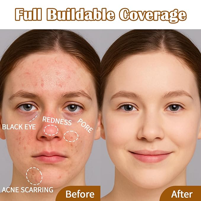 UCANBE Stay-Put Full Coverage Concealer, Long-Wear Waterproof, Under Eye Brightener Concealer, Color Corrector for Dark Circles, Acne, Blemishes, Redness Color Correcting Cream (01 LIGHT IVORY)