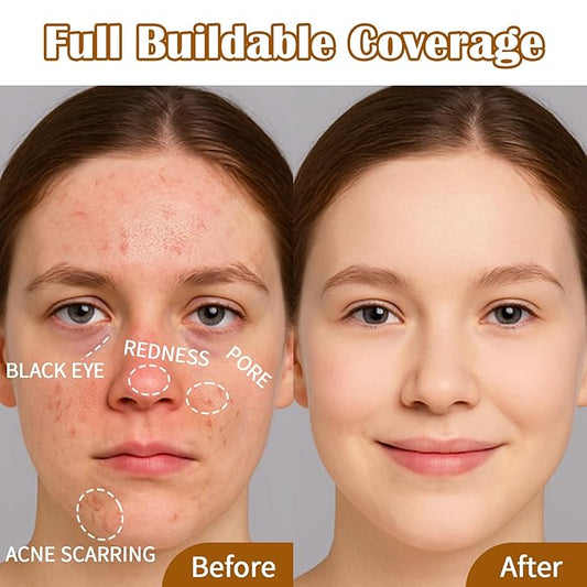 UCANBE Stay-Put Full Coverage Concealer, Long-Wear Waterproof, Under Eye Brightener Concealer, Color Corrector for Dark Circles, Acne, Blemishes, Redness Color Correcting Cream (01 LIGHT IVORY)