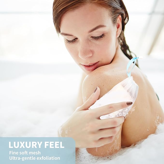 150 Pcs Mesh Soap Bags For Soap Bars, Handmade Bubble Mesh Bags with Drawstring, Exfoliating Shampoo Bag for Foaming and Drying (Multicolor)