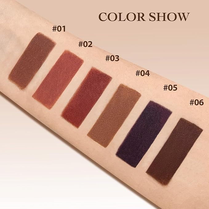 2 in 1 Lip Liner Pencil and Lipstick Lip Combo Set, Matte Nude Black Dark Brown Red Lip Liner, Smooth Creamy Lip Pencil, High Pigmented Non-Smudging Waterproof Long Lasting Lip Makeup 03#