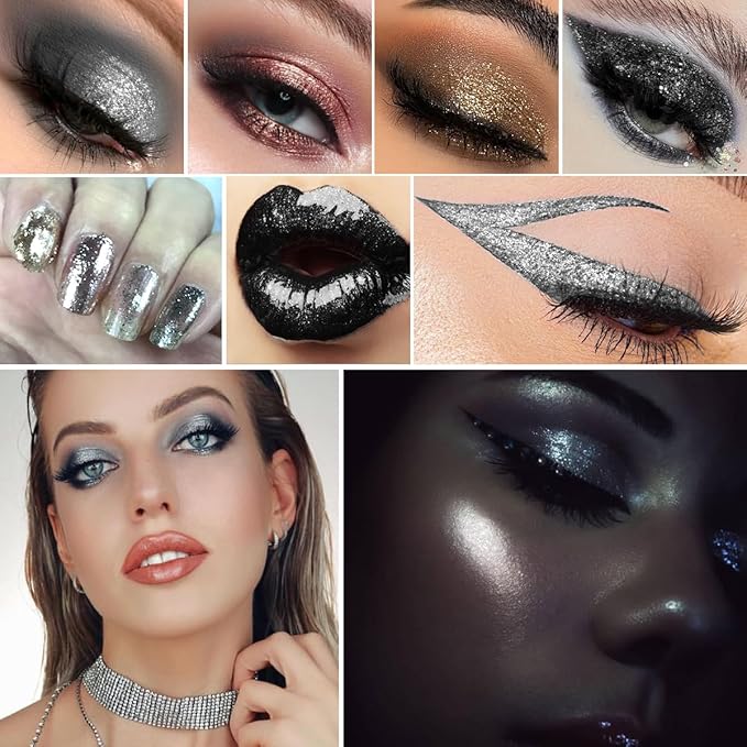 Magnificent Metals Glitter Glow Liquid Eye Shadow Natural Naked Colors, Long Lasting and Quick Drying Formula, Creates High-Impact, Multi-Dimensional Glitter Eye Looks,Talce Free #5