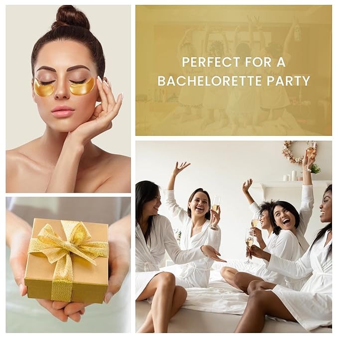 24K Gold Under Eye Patches, Eye Mask, Eye Patches for Puffy Eyes and Dark Circles, Eye Masks Skincare, Under eye patches for puffy eyes dark circles, Under eye treatment, Eye Care (32 Pairs)