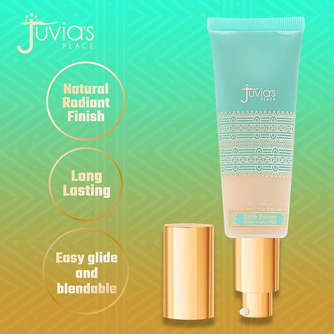 Juvia's Place I Am Magic Natural Radiance Foundation -650Alexandria- Full Coverage Liquid Foundation Makeup for Dry, Mature, Aging, and Combination Skin - Lightweight Longwear Base with Radiant Finish