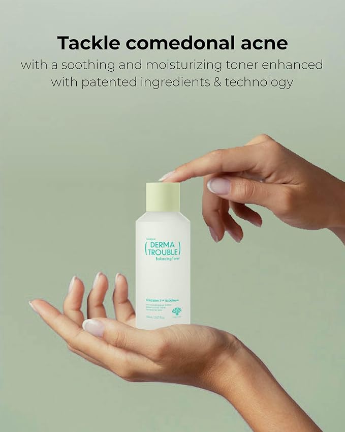 Derma Trouble Balancing Toner (5.07fl oz) Toner Improve Rough Skin Texture pH Balance, Moisture. Soothing Formula for Comedonal Acne Korean Skin Care Fusiderm-T 10000ppm