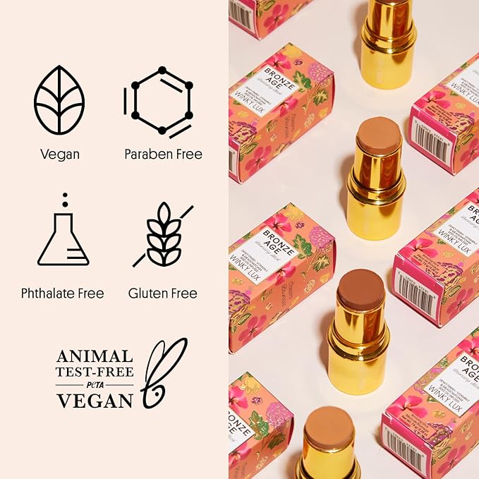 Winky Lux Bronze Age Bronzer Stick - Golden Touch, Cream Bronzer and Contour, Hydrating Makeup for Flawless, Smooth Skin, Vitamin E and Meadowfoam Seed Oil Face Makeup, Easy to Use Bronzer