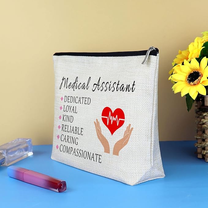 Medical Assistant Thank You Gift Makeup Bag MA Gift for Nurse Doctor Medical Assistant Graduation Gift Cosmetic Bag Pouch Nurse Appreciation Gift Birthday Nurses Day Thanksgiving Christmas Gifts