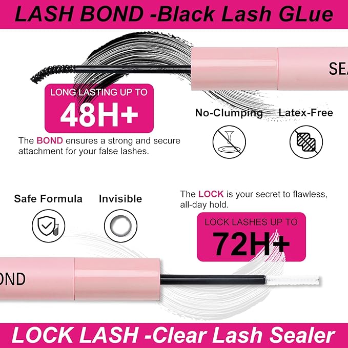 Lash Clusters Kit Fluffy 200D Individual Lashes D Curl Cluster Eyelash Extensions 10-18mm DIY Lash Extension Kit Lash Bond and Seal Waterproof, Lash Applicator, Thick False Eyelashes Kit