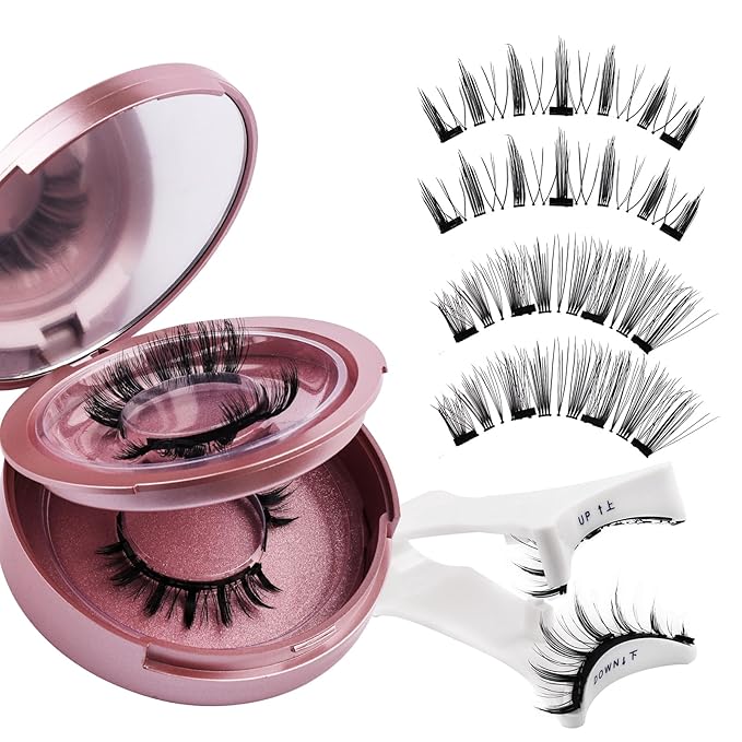 Magnetic Eyelashes with Applicator Natural Look: 2 Pairs, Reusable, No Glue Needed, Wendy Lashes, CX0305, KS02+XM1