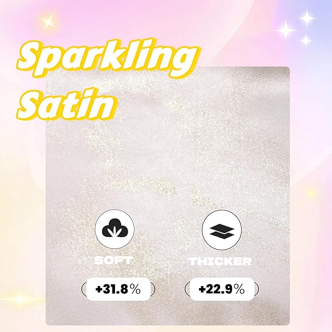 Serenade Sparkling Satin Heatless Curls Overnight, Heatless Hair Clurer Curling Rod Headband, No Heat Curling Rod Hair Roller for Women and Girls to sleep in, White