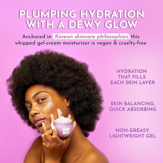 Glow Recipe Plum Plump Hyaluronic Acid Face Cream, Travel Size - Hydrating, Firming & Plumping Facial Moisturizer for Women & Men - Korean Skin Care with Polyglutamic Peptides for Dry Skin (20ml)