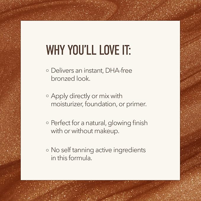 Nuda Bronzing Glow Drops | Squalene, Ginger, Lavender, & Moringa-Infused Face Bronzing Drops | Lightweight, Washable Bronzer Drops | Cruelty-Free, Paraben-Free, & Sulfate-Free Bronzing Serum, (30 mL)