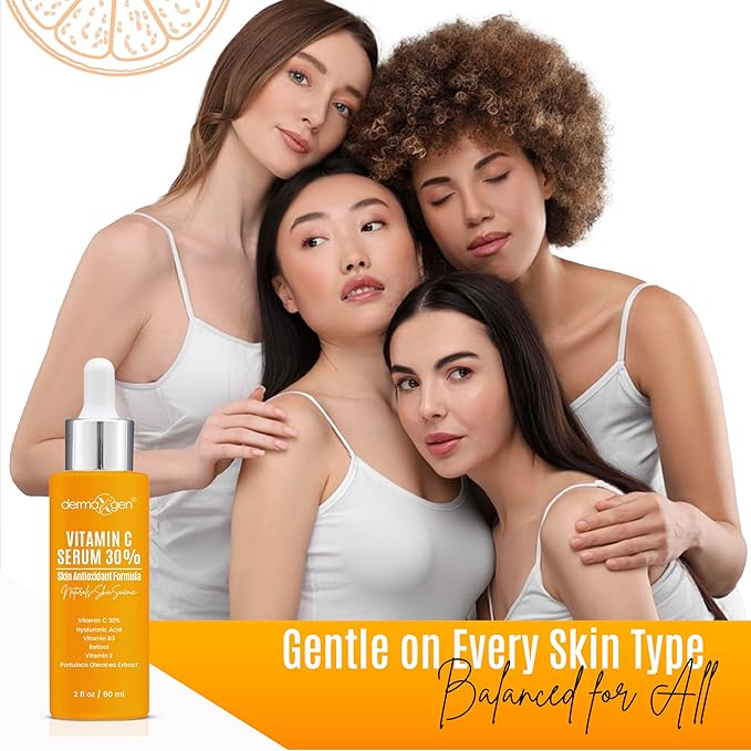 30% Organic Vitamin C Serum for Face – Natural Anti-Wrinkle Serum with Hyaluronic Acid & Vitamin E – Anti-Aging Moisturizer for Fine Lines, Dark Spots & Skin Rejuvenation – 2 Fl oz