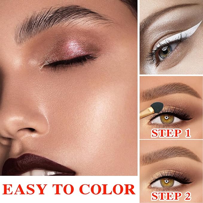 12 Colors Makeup Naked Eyeshadow Palette,Nude Matte Shimmer Eyeshadow Palette,Natural Glitter Pigment Eye Shadow Pallete Set Smokey Eye Professional Beauty Makeup Kit(Pearl+Matte)