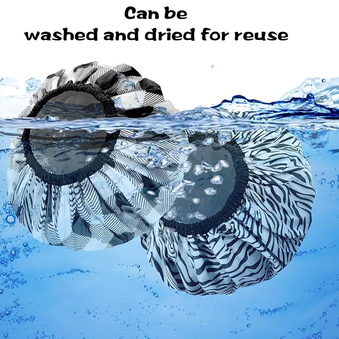 2 Pcs Double Layer Deep Conditioning Cap, Waterproof Reusable Heating Caps for Deep Conditioning Hair Care Tools for Home Salon Use Hair Dyeing Hot Oil Treatment Tools