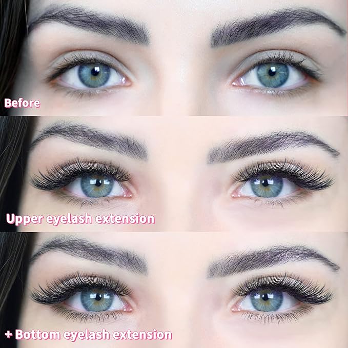 Beauty7 Mixed Volume Under Bottom Lower Individual False Eyelash Extension Tray Matte Synthetic Mink Curl J 0.1mm Thickness 5/6/7mm Length