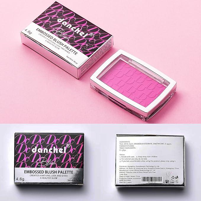 Blush Powder Palette, Multi-Use Matte Makeup Blush Palette for Cheeks, Eyes, Long-Lasting, Natural Look, Complements All Skin Tones, Vegan, High Pigmented (Pink, Normal)