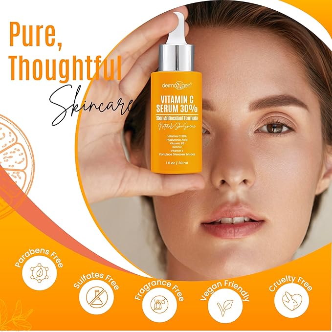 30% Vitamin C Serum for Face - Natural & Organic Anti Wrinkle & Skin Rejuvenator Moisturizer with Hyaluronic Acid & Vitamin E - Powerful Anti Aging Serum - Age-Defying Beauty Regimen- 1FL OZ