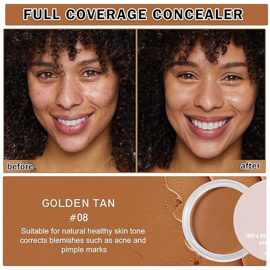 Under Eye Color Corrector,Cream Concealer Full Coverage for Mature Skin,Vegan Under Eye Cream Dark Circles Cover up Makeup Concealer Makeup,Under Eye Brightener (08 Golden Tan)