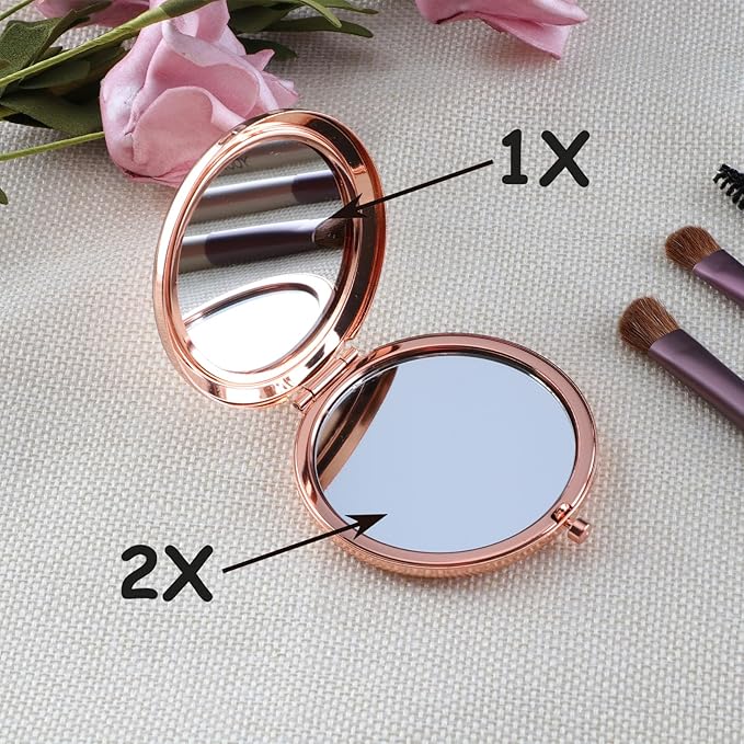 15 Years Anniversary Wedding Gifts for Her Rose Gold Compact Mirror Happy 15th Anniversary Marriage Gift 15th for Her Wife Mom