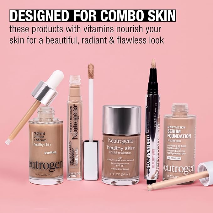 Neutrogena Healthy Skin Glow Perfector Pen, Lightweight Brightening Concealer Pen with Pro-Vitamin B5 & Vitamin E to Brighten Darkness & Dullness for a Natural, Radiant Highlight, Light, .1 oz