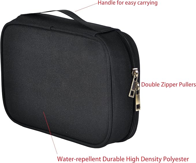 3pcs Pack TSA Approved Travel Pro Beauty Makeup Kits Cosmetic Organizers Case Clear Utility Pouch Combo Set Bag with Zipper & Handle (Black)