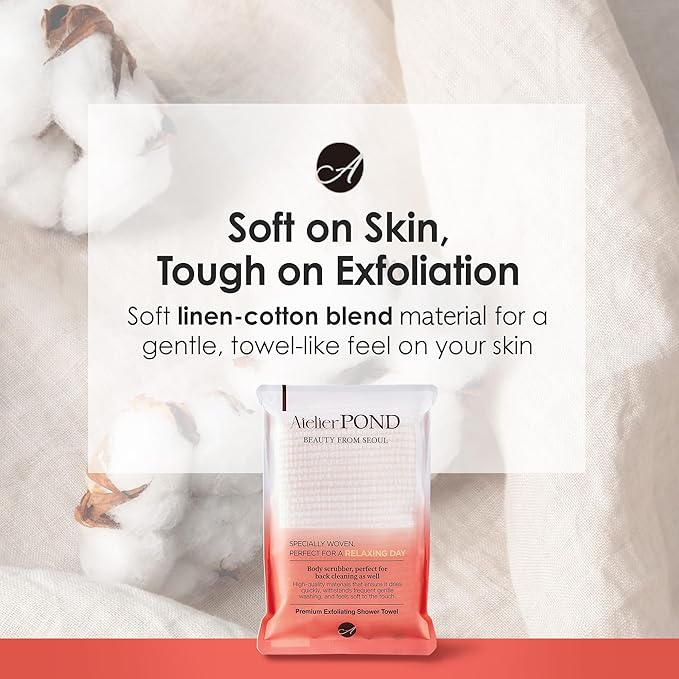 Korean Premium Exfoliating Washcloth – Made of Cotton & Linen for a Relaxing Day, Spa-Quality for Relaxation, Made in Korea