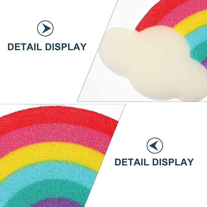 Beaupretty 2pcs Rainbow Shower Sponge Exfoliating Bath Scrubber for Boy Girl Bright Design for Fun Bath Soft Body Scrubber for Gentle Exfoliation