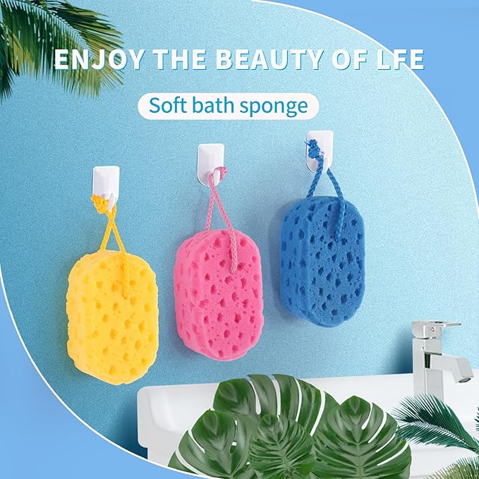 3 Pcs Exfoliating Bath Sponge Soft Shower Sponges for Women Reusable Body Sponges for Men Washing Scrubber